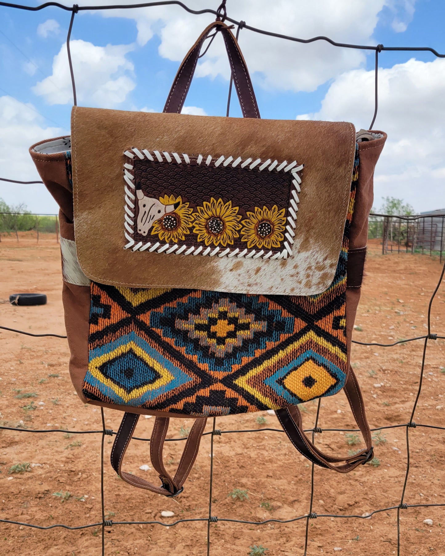 Large canvas and leather Backpack