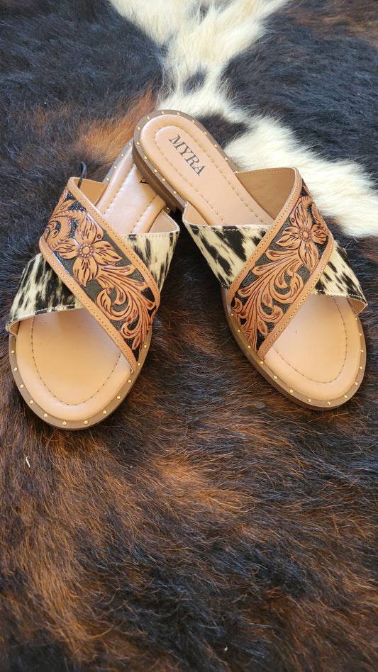 Chappy Western Hand-Tooled Sandals